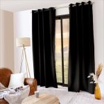 Rideau thermique en microfibre doubl�e noir 135x240 cm