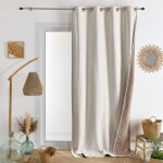 Rideau thermique et occultant double face aspect doudou ecru 140x260 cm