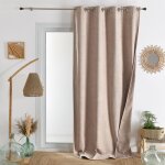 Rideau thermique et occultant double face aspect doudou lin 140x260 cm