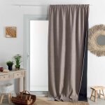 Rideau thermique phonique et semi occultant � galons fronceurs konfor lin 140x260 cm
