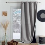 Rideau thermique phonique et semi occultant konfor gris perle 250x260 cm