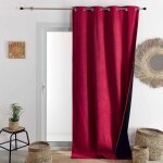 Rideau thermique phonique et semi occultant konfor rouge 140x260 cm
