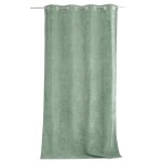 Rideau thermique velours doubl� polaire c�ladon 140x260 cm - occultant ?illets argent�s