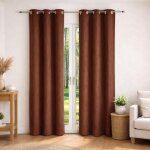 Rideau uni - effet daim taupe 140x260 cm