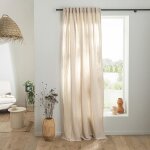 Rideau uni en gaze de coton pattes cach�es � lunit� 140x260cm #ffffd8