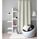 Rideau uni � oeillets ecru 140x240 cm