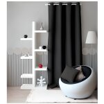 Rideau uni � oeillets noir 140x240 cm