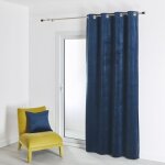 Rideau en velours feutr� uni bleu marine 135x260 cm