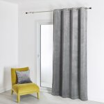 Rideau en velours feutr� uni gris perle 135x260 cm