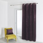 Rideau en velours feutr� uni prune 135x260 cm