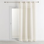 Rideau voilage 100% lin fluide ecru 140x260 cm