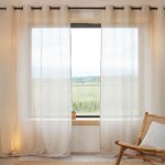 Rideau voilage 100% lin fluide naturel 140x260 cm