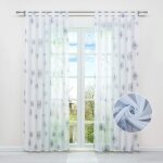 Rideau voilage blanc transparent motif pissenlit - hongya - l / h 140 x 145 cm - patte