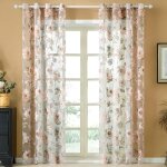 Rideaux voilages de fen�tre pivoines bruns rideaux d ration chambre salon � oeillets140 cm x 160 cm deux ...