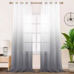 Rideaux voilage - haopyou - 140 x 224 cm - gris d�grad� - synth�tique - contemporain