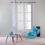 Rideau voilage - paris prix - hesperia - 140x240cm - polyester - bleu Rideau voilage - paris prix - hesperia - 140x240cm - polyester - bleu