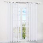 Rideaux voilage - hongya - blanc - 145 x 145 cm - polyester - galon fronceur