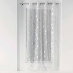 Rideau voilage � ?illets bloomy 140x240cm blanc