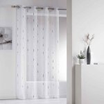 Rideau voilage  ?illets chenilla 140x280cm gris
