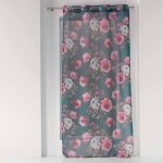 Rideau voilage  ?illets flower life 140x240cm ptrole - paris prix bleu