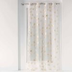 Rideau voilage � ?illets ginkgold 140x240cm blanc