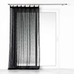 Rideau voilage � ?illets minalisa 140x240cm noir