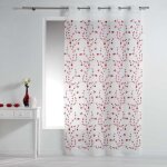 Rideau voilage - paris prix - petite fleur - 140x240cm - blanc & rouge - ?illets Rideau voilage - paris prix - petite fleur - 140x240cm - blanc & rouge - ?illets