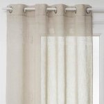Rideau voilage  ?illets - paris prix - sab - 140x240cm - effet lin - beige
