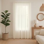 Rideau voilage poly - lin bas plomb� naturel 300x245 cm