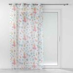 Rideau voilage princesse licorne 140x240cm blanc