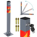 Barri�re de parking - riossad - poteau verrouillable - acier inoxydable - 3 cl�s - gris