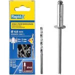 Rivets pop en aluminium - rapid - �4 x 10 mm - fixation durable - compatible m�tal & plastique - blister ...