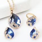 Rmega ajustable coffret bijoux luxe parure bijoux collier d?oreille bague plaqu or 18 carats zircon ...
