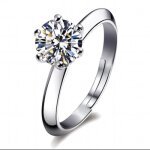 Bague femme ajustable - rmega - alliance mariage - plaqué or blanc - zircon - fête des mères Bague femme ajustable - rmega - alliance mariage - plaqué or blanc - zircon - fête des mères