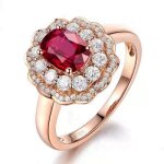 Bague femme alliance rmega - plaqué or 18k - zircon - cristal - taille ajustable - rouge Bague femme alliance rmega - plaqué or 18k - zircon - cristal - taille ajustable - rouge