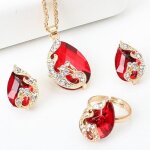 Coffret bijoux luxe parure collier et boucle doreille femme rmega - plaqu or 18 carats et zircon