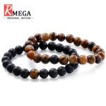 Rmega coffret bracelet homme - couples - distance bracelet - design classique - pierre naturelle - brun ...