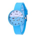 Rmega coffret cadeau montre femme fille ados etudiant enfant quartz chic - bleu