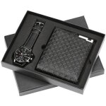 Rmega coffret cadeau montre homme portefeuille - quartz - etanche - cuir - noel