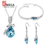 Rmega luxe cadeau bijoux ajustable pour parure bijoux femme mariage collier boucle doreille et femme ...