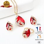 Rmega luxe parure bijoux ajustable pour femme cadeau pour mariage boucle doreille collier femme bague ...