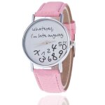 Rmega montre femme fille ados etudiant enfant - quartz - chic - cuir - rose