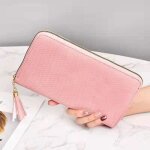 Portefeuille femme rmega - rose - grande capacit - cuir pu - porte monnaie porte chquiers porte - cartes ...