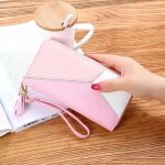 Portefeuille femme rmega - rose - grande capacit - cuir pu - porte monnaie porte chquiers porte cartes ...