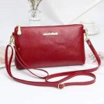 Portefeuille femme rmega - cuir - grande capacit - rouge