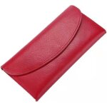 Portefeuille femme grande capacit rmega - rouge - cuir pu et ecologie - porte carte monnaie et chquier ...