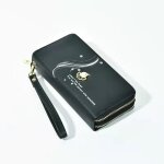 Portefeuille femme grande capacite rmega - noir - cuir pu - porte - monnaie elgant - porte - cartes ...