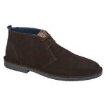 Roamers - desert boots homme - daim - marron fonc - talon plat - lacets