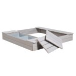 Bac � sable - roba - outdoor + - 2 bacs - bois massif - r�sistant aux intemp�ries - gris clair