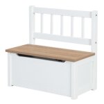 Roba banc coffre  jouets woody pour enfant - meuble de rangement en bois 2 en 1 - fermeture douce - ...